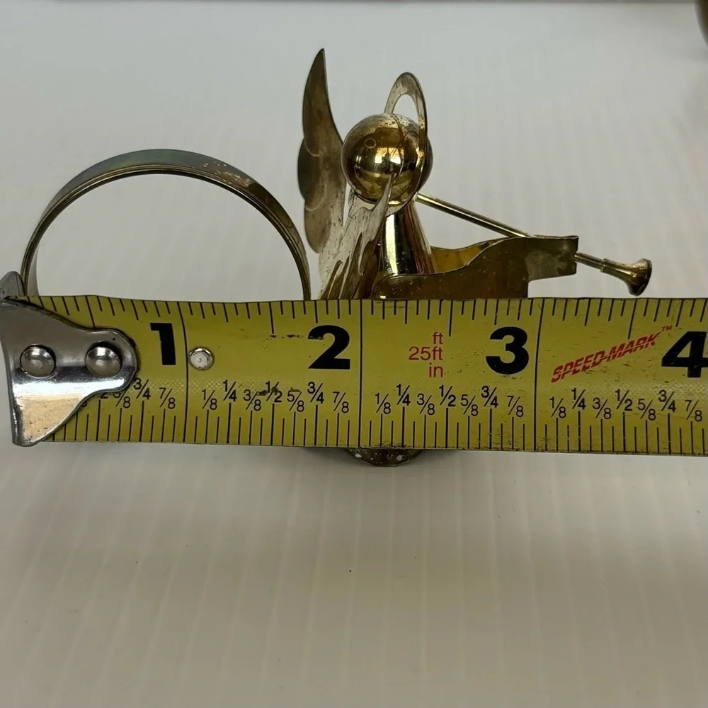 Vintage Christmas Gold Tone Angel Napkin Ring Holders  Lot of 8